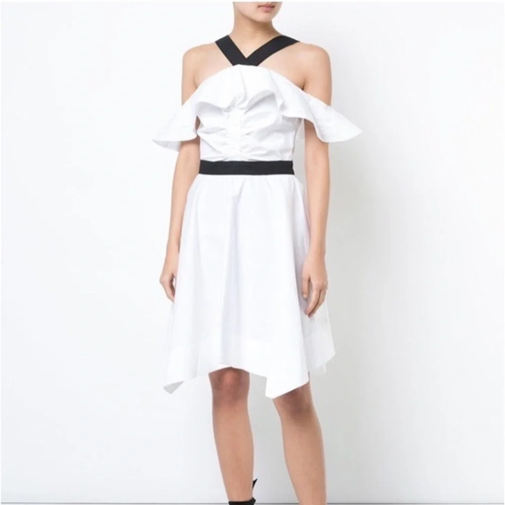 Off The Shoulder Halter Dress
White Ruffle Off Shoulder Dress by Derek Lam - Picture 11 of 16